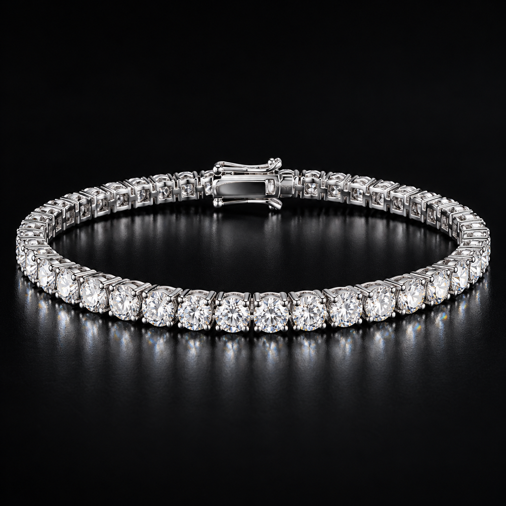 MoissTrade 925 Sterling Silver Moissanite Tennis Bracelet