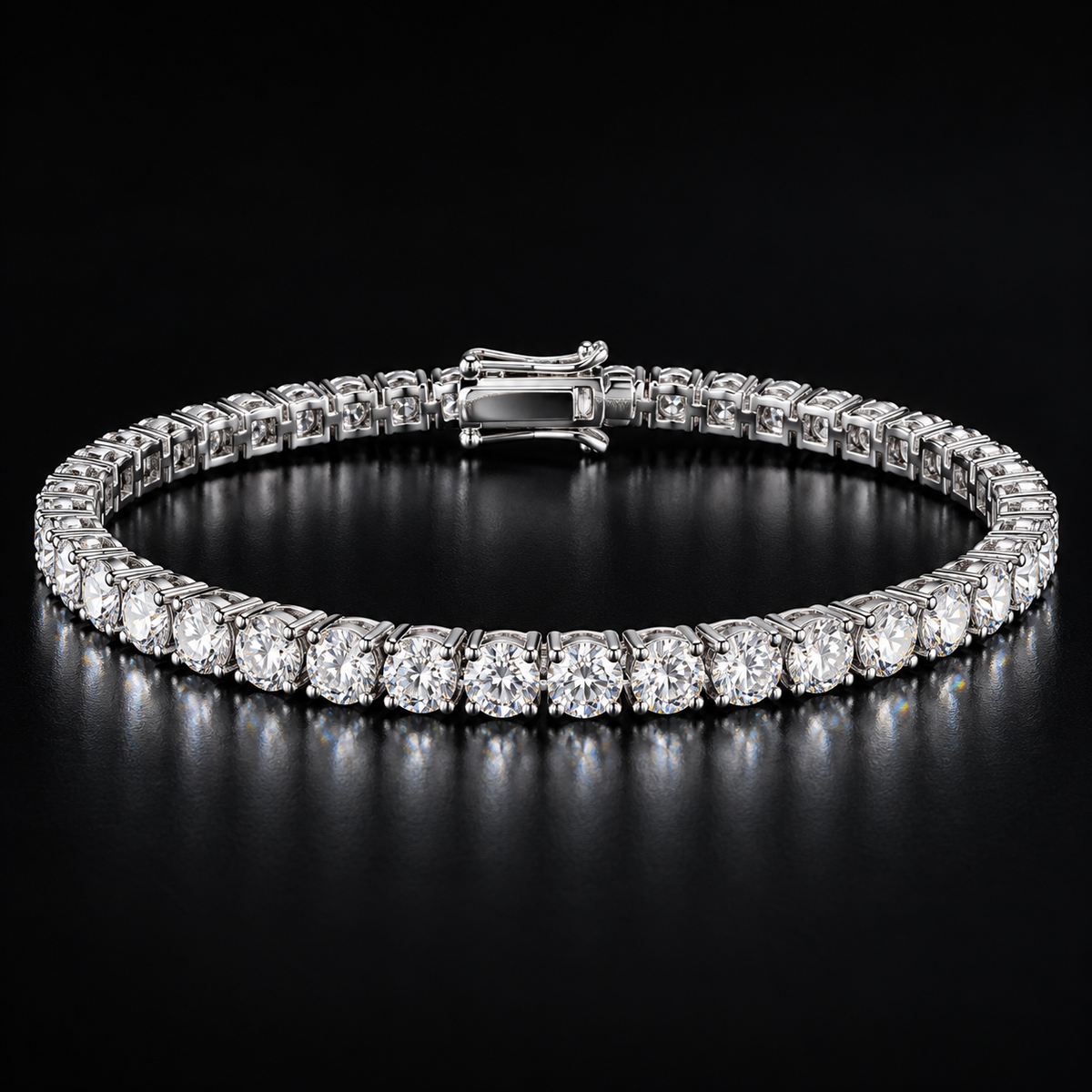MoissTrade 925 Sterling Silver Moissanite Tennis Bracelet