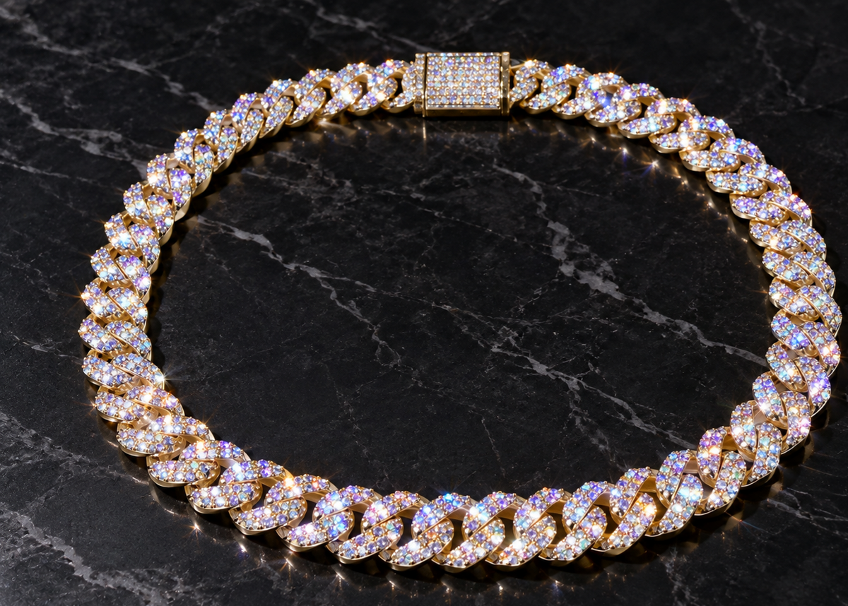 Moissanite Cuban Link Chain-925 Sterling Silver