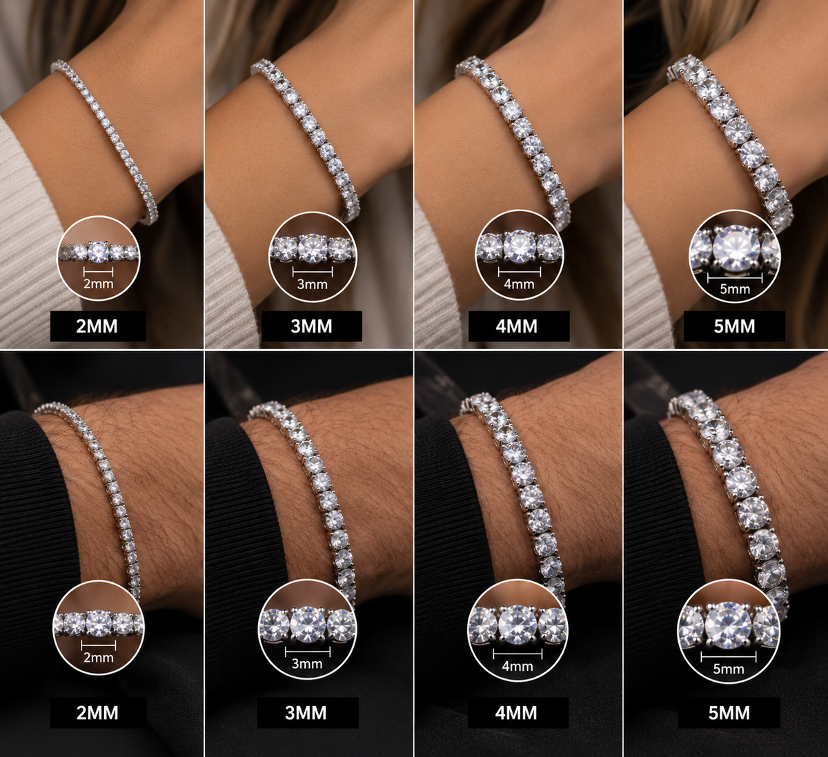 MoissTrade 925 Sterling Silver Moissanite Tennis Bracelet
