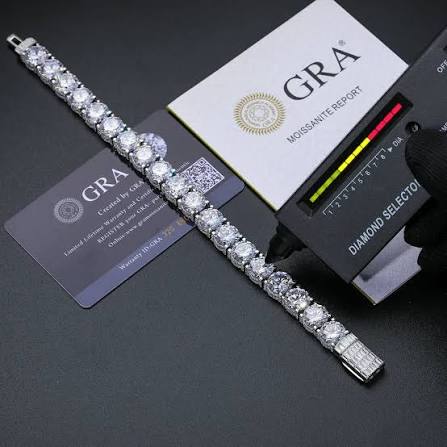 MoissTrade 925 Sterling Silver Moissanite Tennis Bracelet